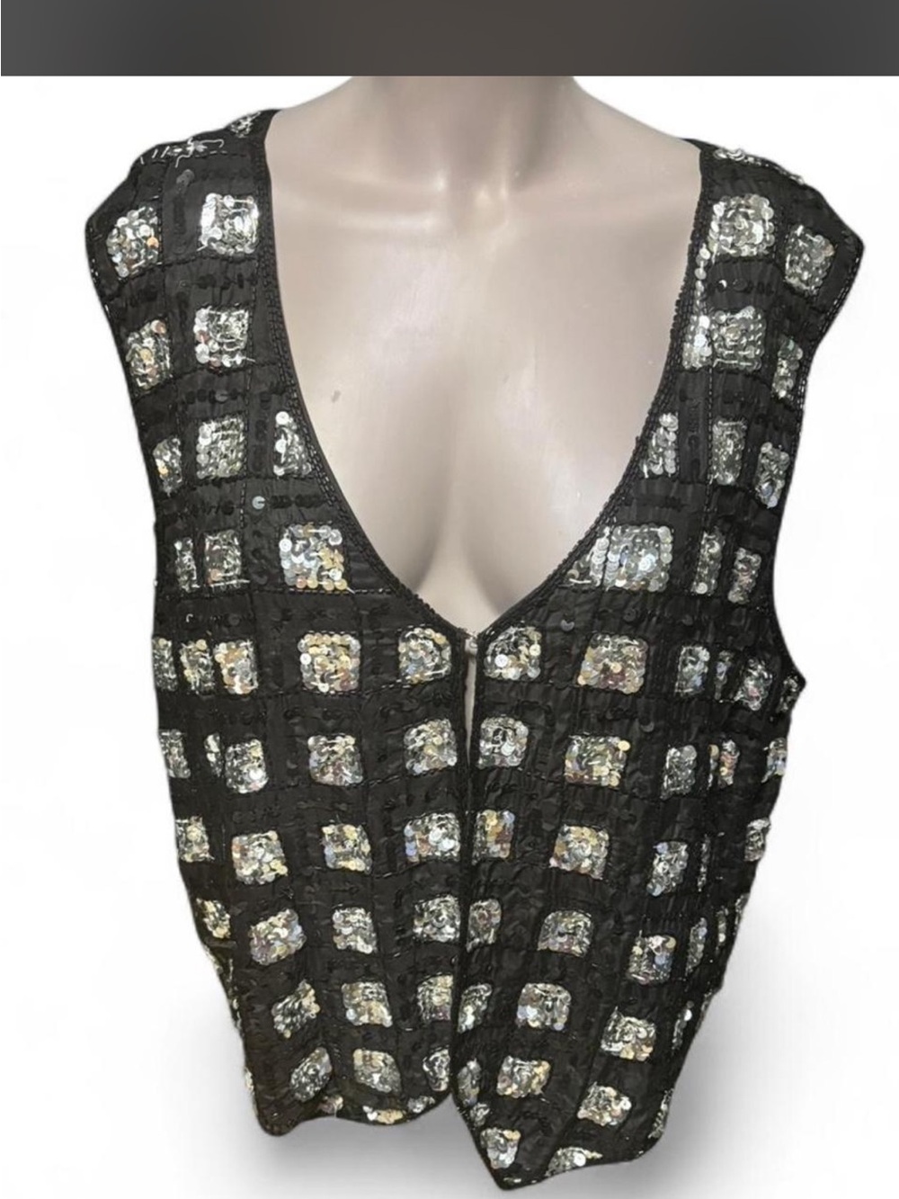 Vintage 3XL f shiny party vest. Plus size